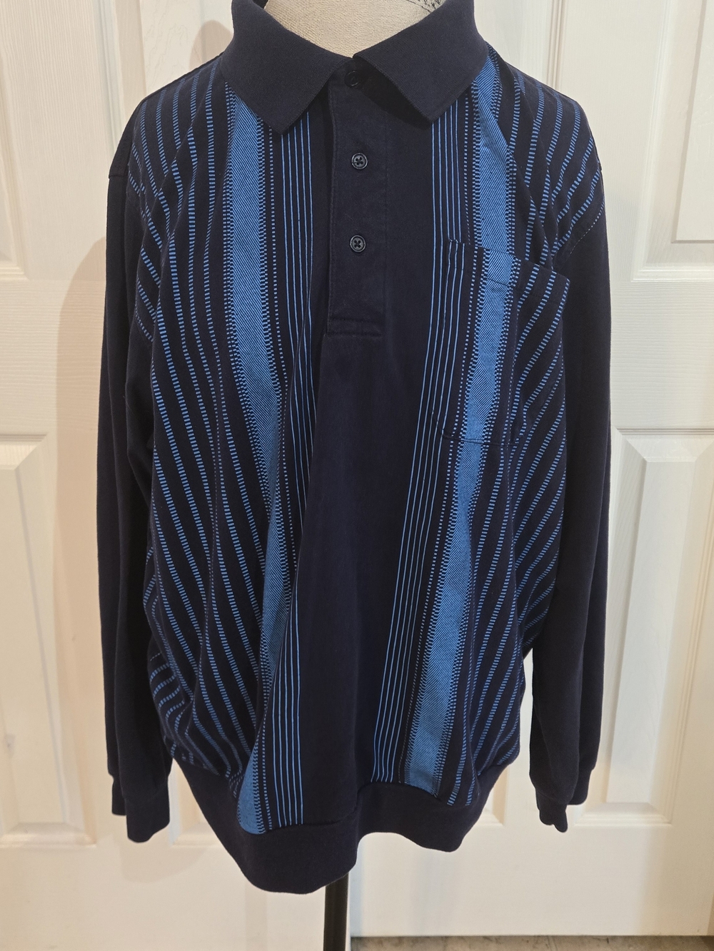 Haband Navy Polo with Blue Stripe Detail